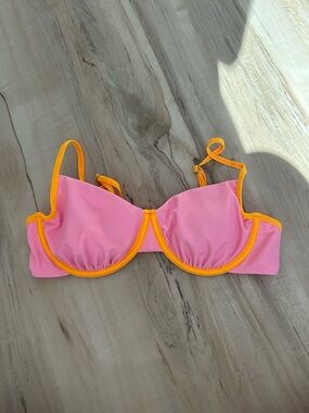 wild fable pink and orange underwire bikini top